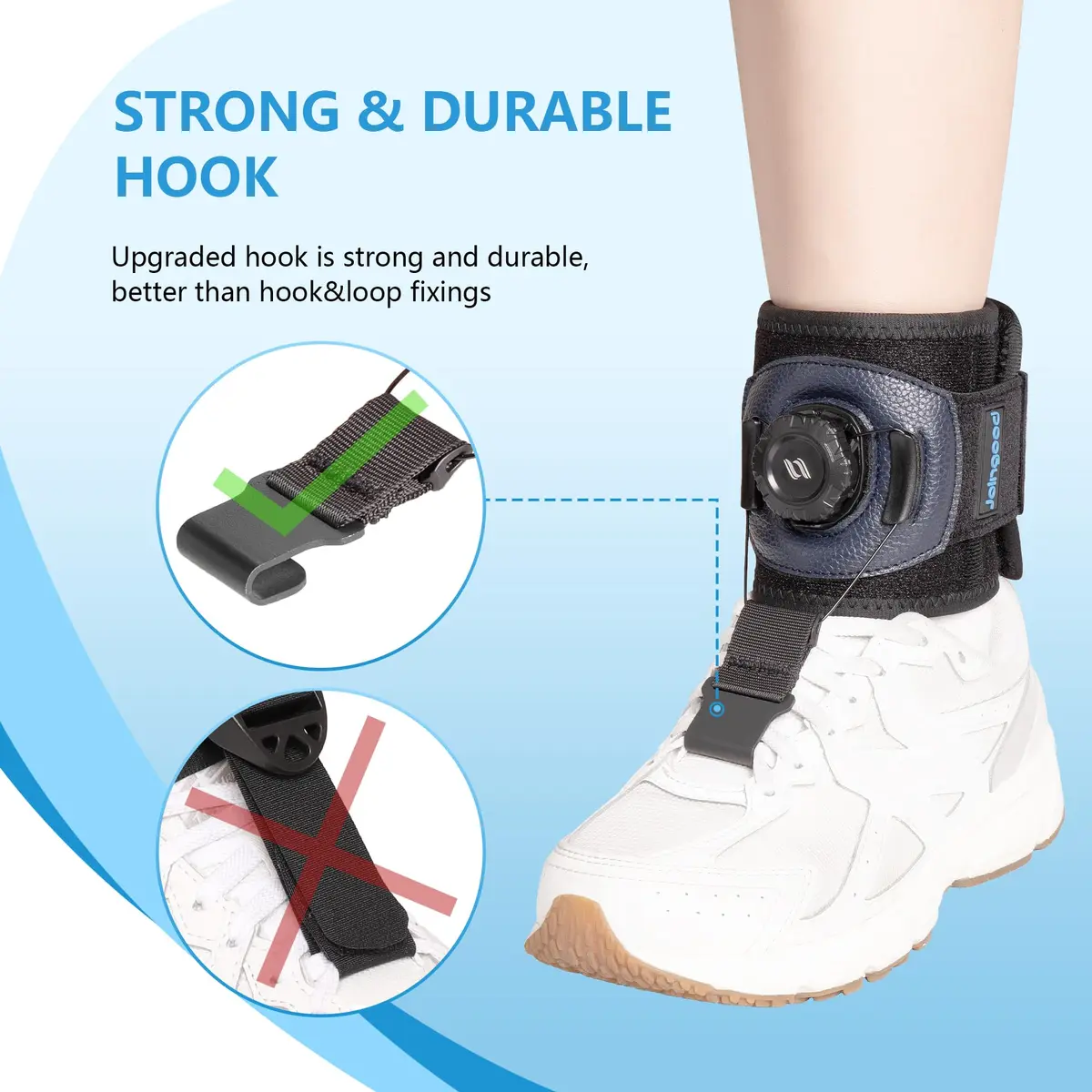 joingood AFO Foot Drop Brace with Reel-Adjust Dorsiflexion Assist L/XL (35cm Calf Circumference) | FDA Approved Orthopedic Brace for Walking Support - view 2