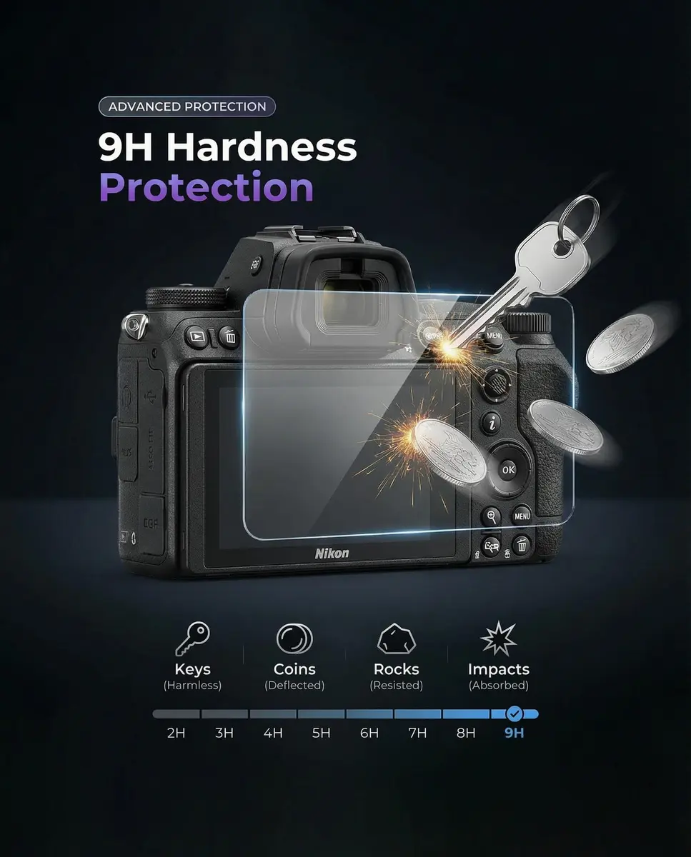 iDaPro Tempered Glass Screen Protector for Nikon Z6 III (2+2 Pack) | 9H Hardness, Anti-Scratch, Anti-Bubble - view 3