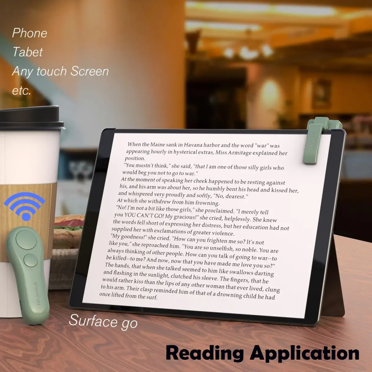 SK SYUKUYU RF Remote Control Page Turner for Kindle, iPad, iPhone, Android Tablets, Surface - Green | Hands-Free Reading & Photography - view 5