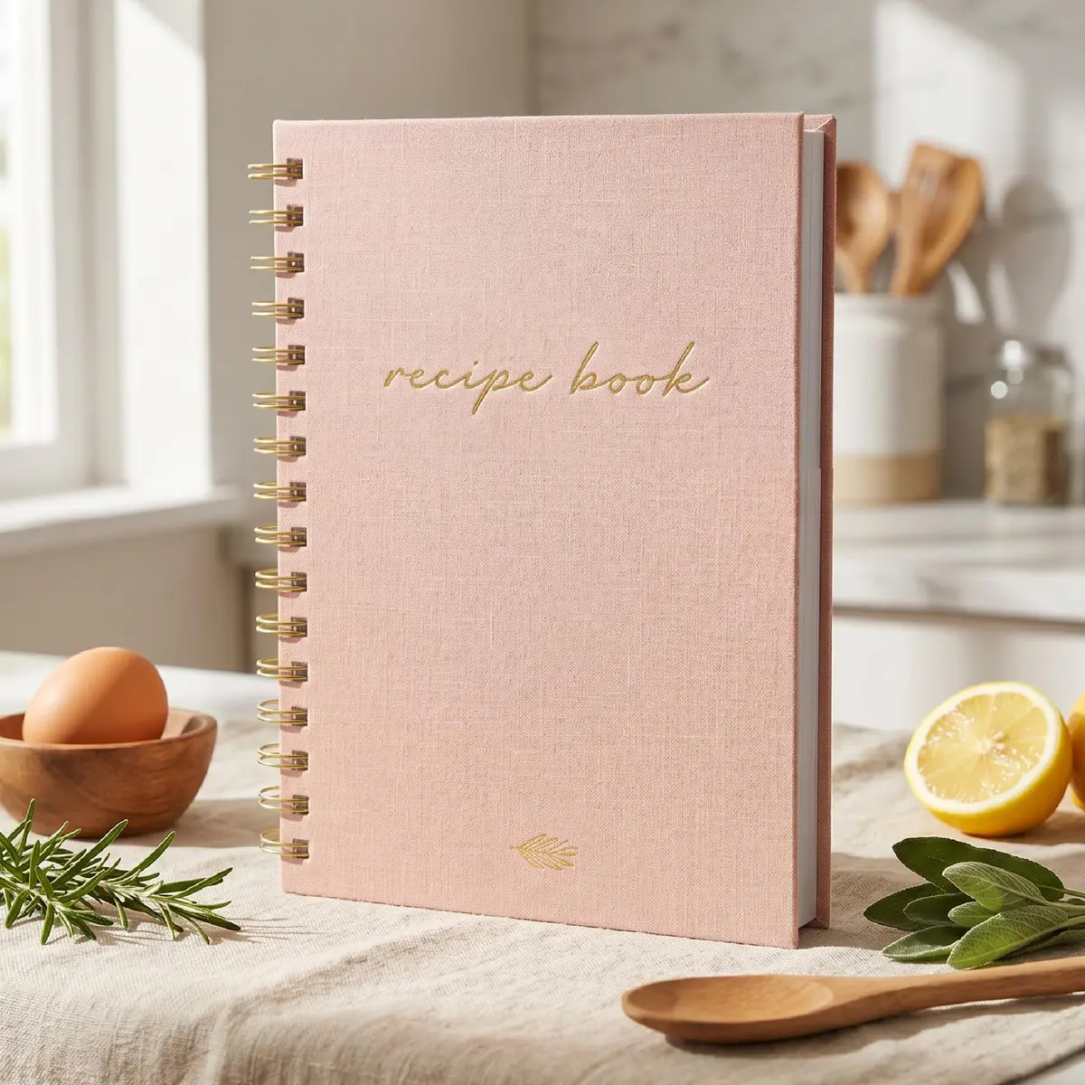 ZICOTO Aesthetic Blank Recipe Book with Linen Cover | Write in Your Own Recipes (70-120 chars) - main product image