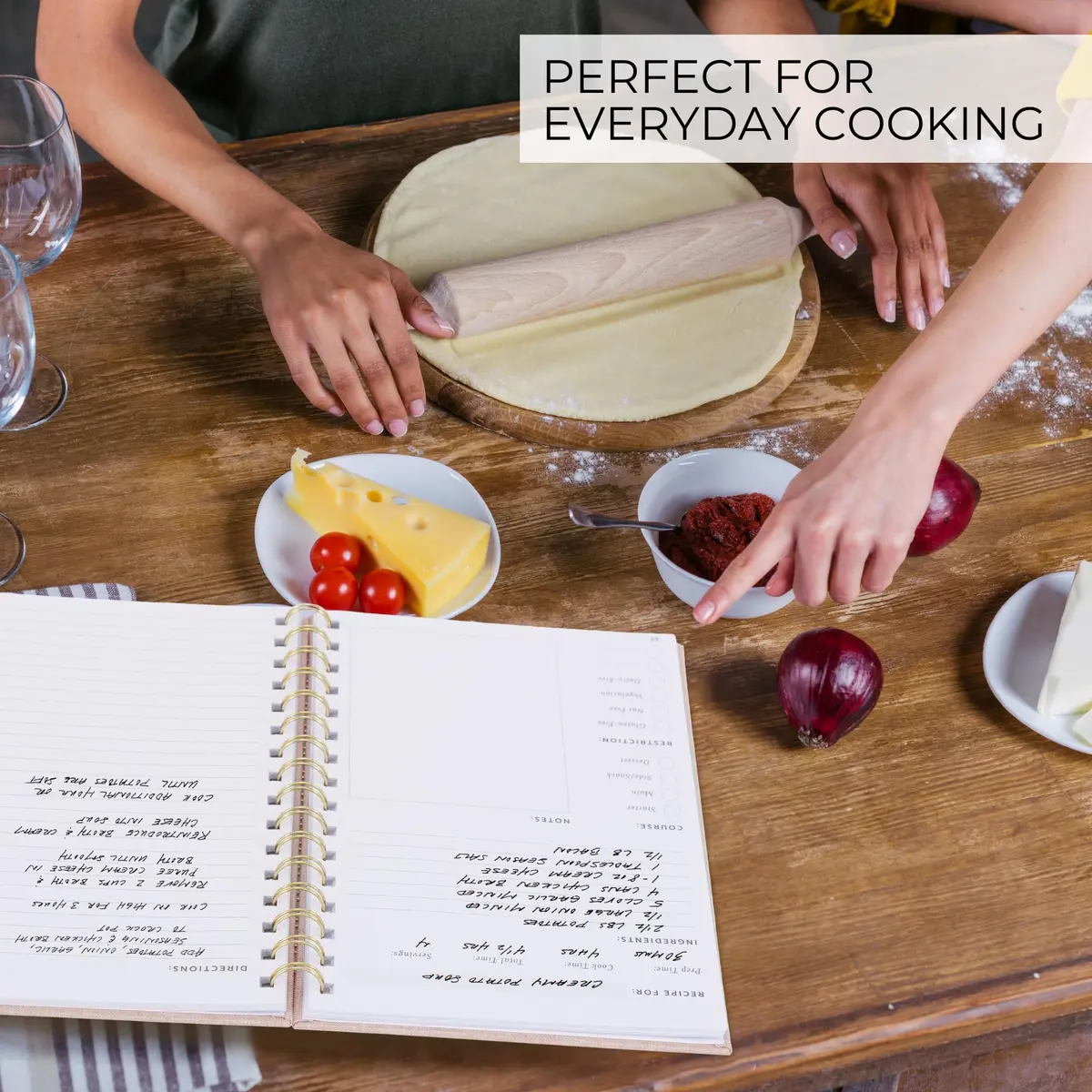 ZICOTO Aesthetic Blank Recipe Book with Linen Cover | Write in Your Own Recipes (70-120 chars) - view 6