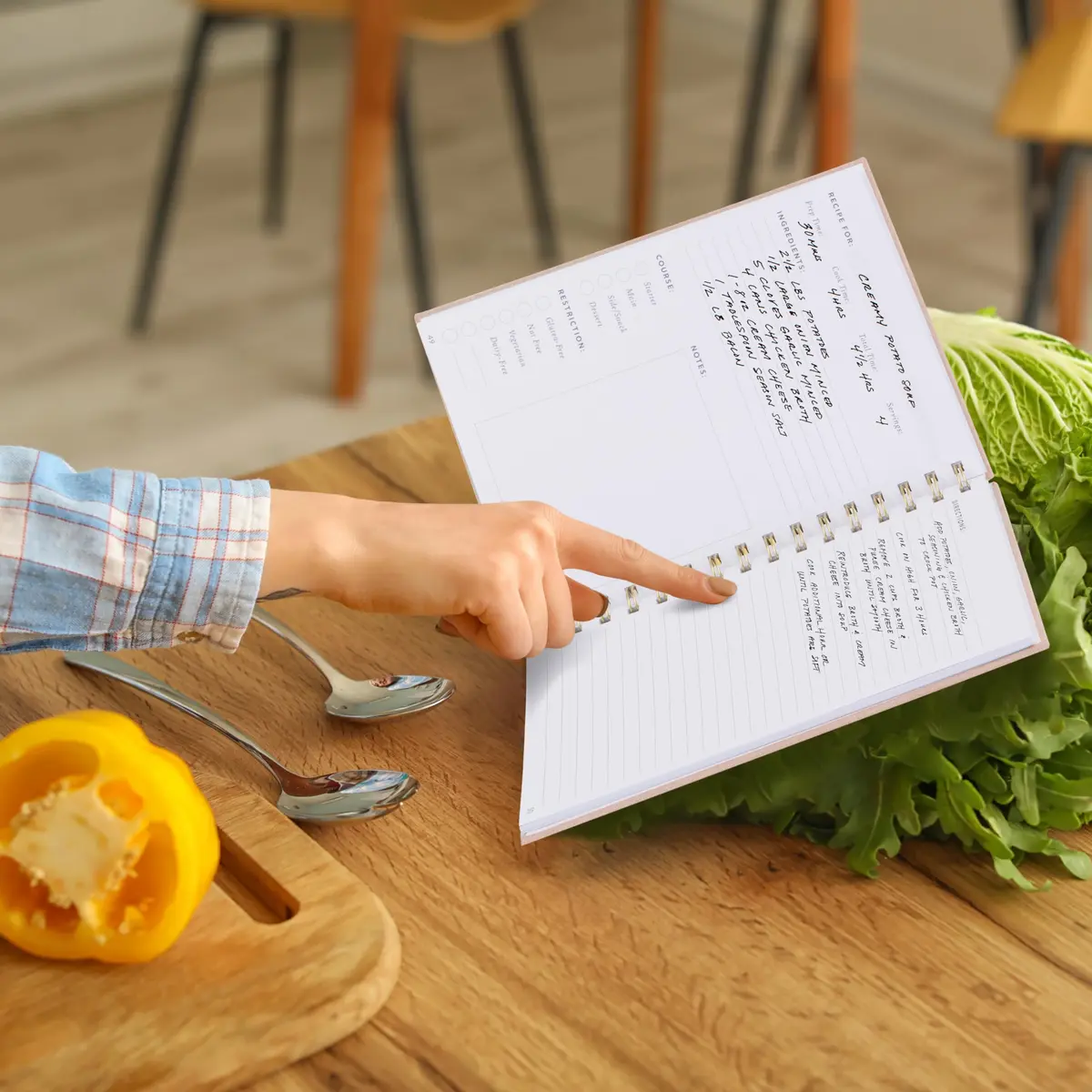 ZICOTO Aesthetic Blank Recipe Book with Linen Cover | Write in Your Own Recipes (70-120 chars) - view 8