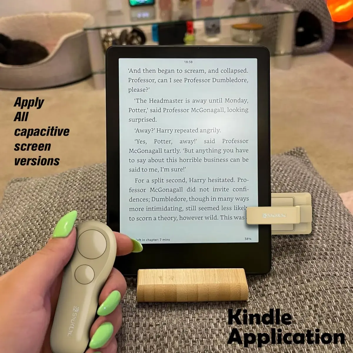 SK SYUKUYU RF Remote Page Turner for Kindle, iPad, Tablets & Phones | Light Brown, 30m Range - view 3