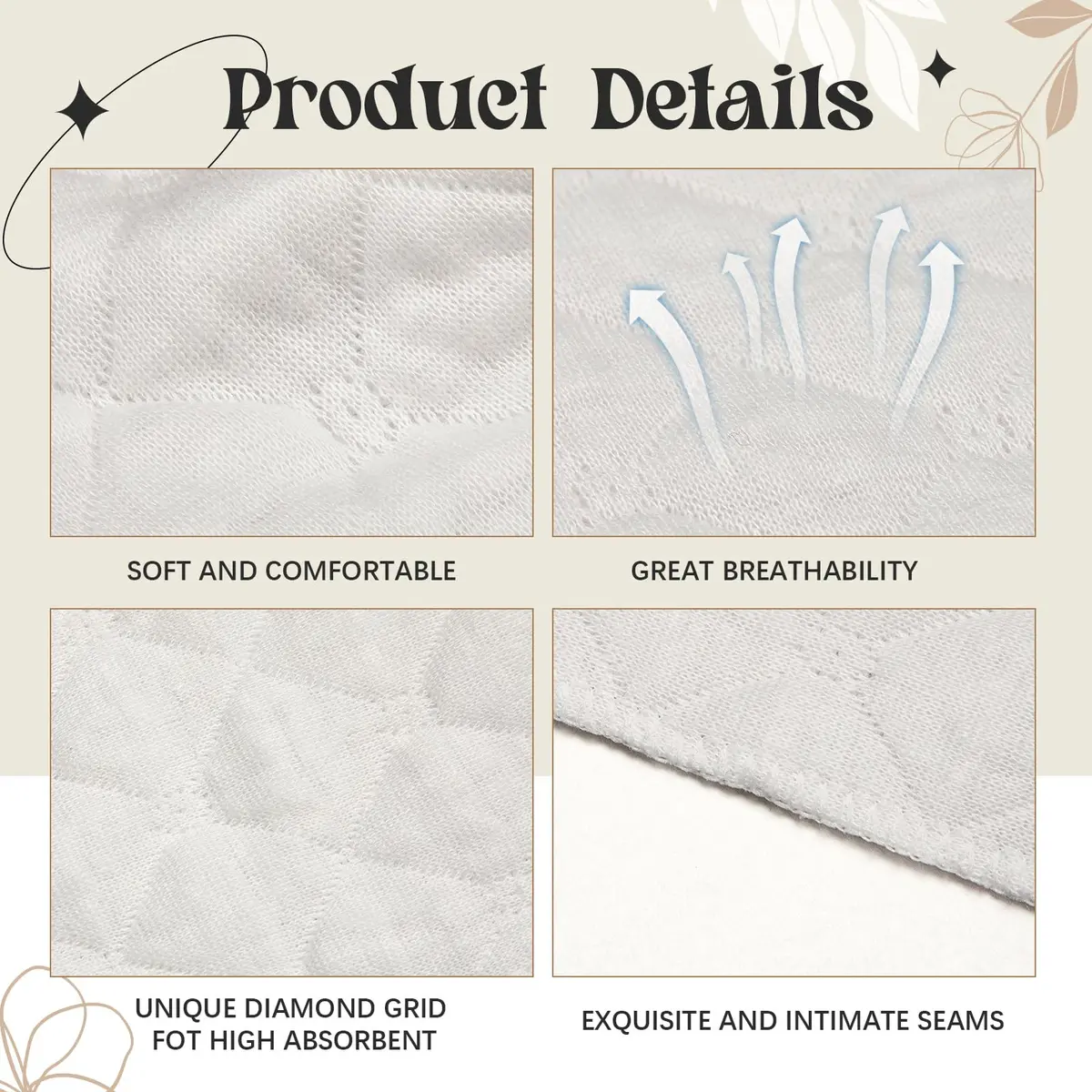 Toulite Cotton Bra Liners Sweat Pads Medium | Breathable, Reusable & Soft - view 3