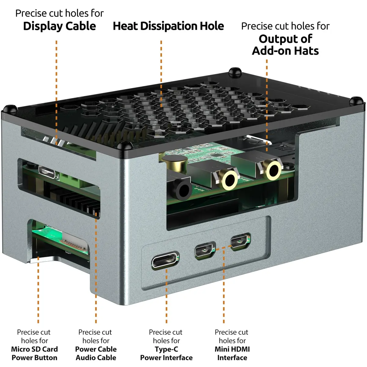 InnoMaker Aluminum Alloy Case for Raspberry Pi 5 | Dual Cooling & Compatibility (110 chars) - view 5