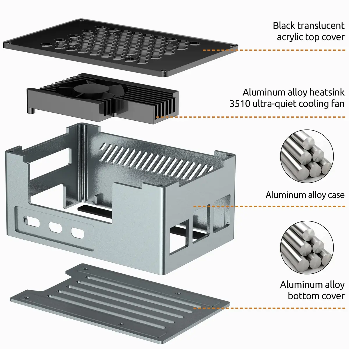 InnoMaker Aluminum Alloy Case for Raspberry Pi 5 | Dual Cooling & Compatibility (110 chars) - view 6