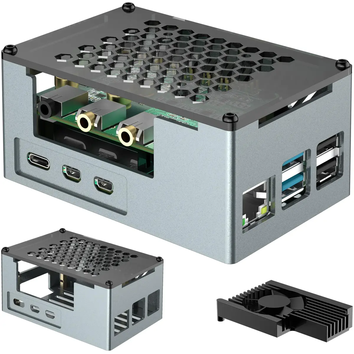 InnoMaker Aluminum Alloy Case for Raspberry Pi 5 | Dual Cooling & Compatibility (110 chars) - view 2