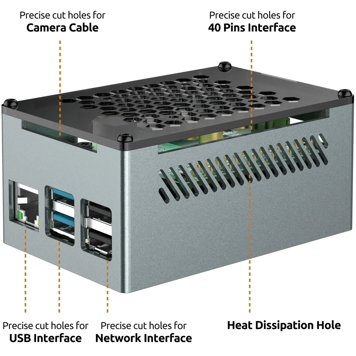 InnoMaker Aluminum Alloy Case for Raspberry Pi 5 | Dual Cooling & Compatibility (110 chars) - view 4