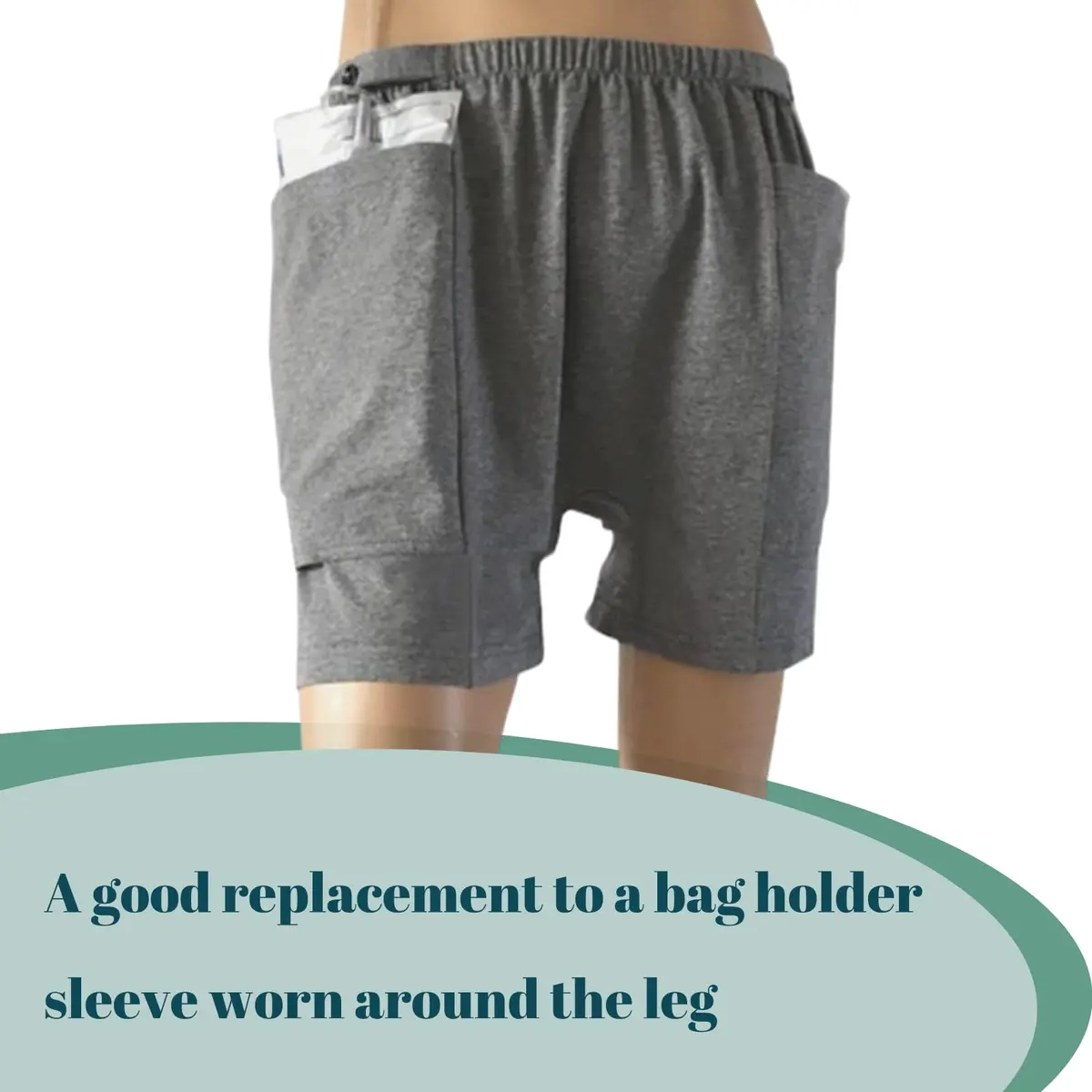 Lmaray Ostomy Drainage Bag Shorts for Men and Women 2XL | Discreet Urine Bag Pants - view 5