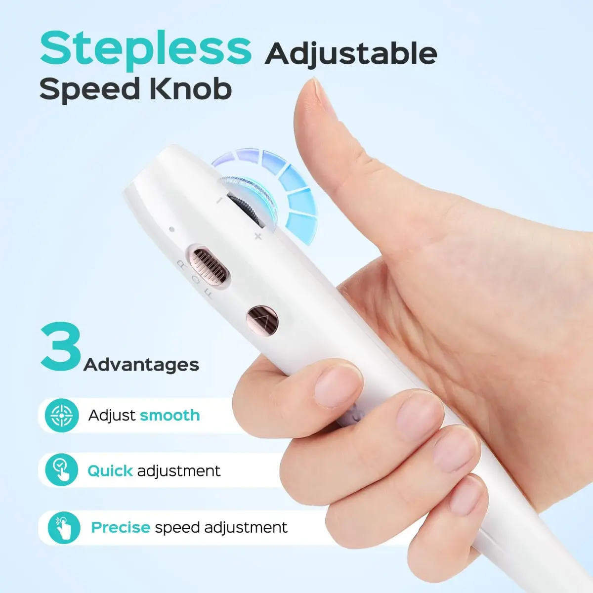 COSLUS Cordless Electric Nail Drill Machine White | Stepless Speed Knob for Acrylic Gel Dip Powder Polish, Professional Portable Manicure Pedicure Kit Rechargeable (5V Input, 6 Hours Use) - view 3