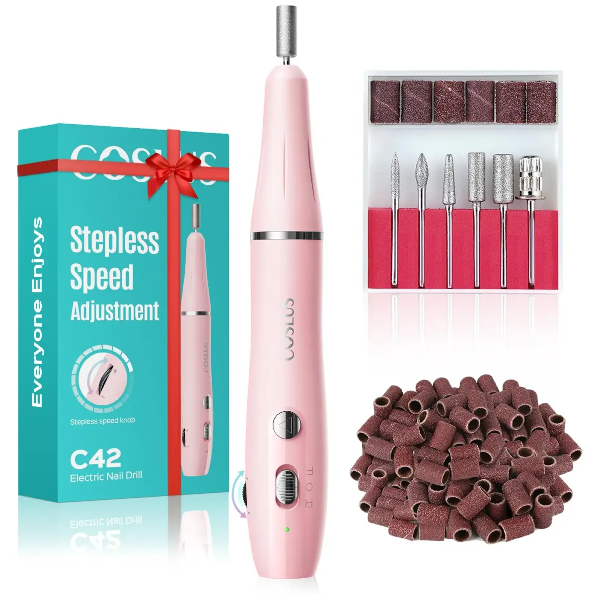 COSLUS C42 Cordless Nail Drill File with Stepless Precise Speed Control & USB-C Charging | 20000 RPM - main product image