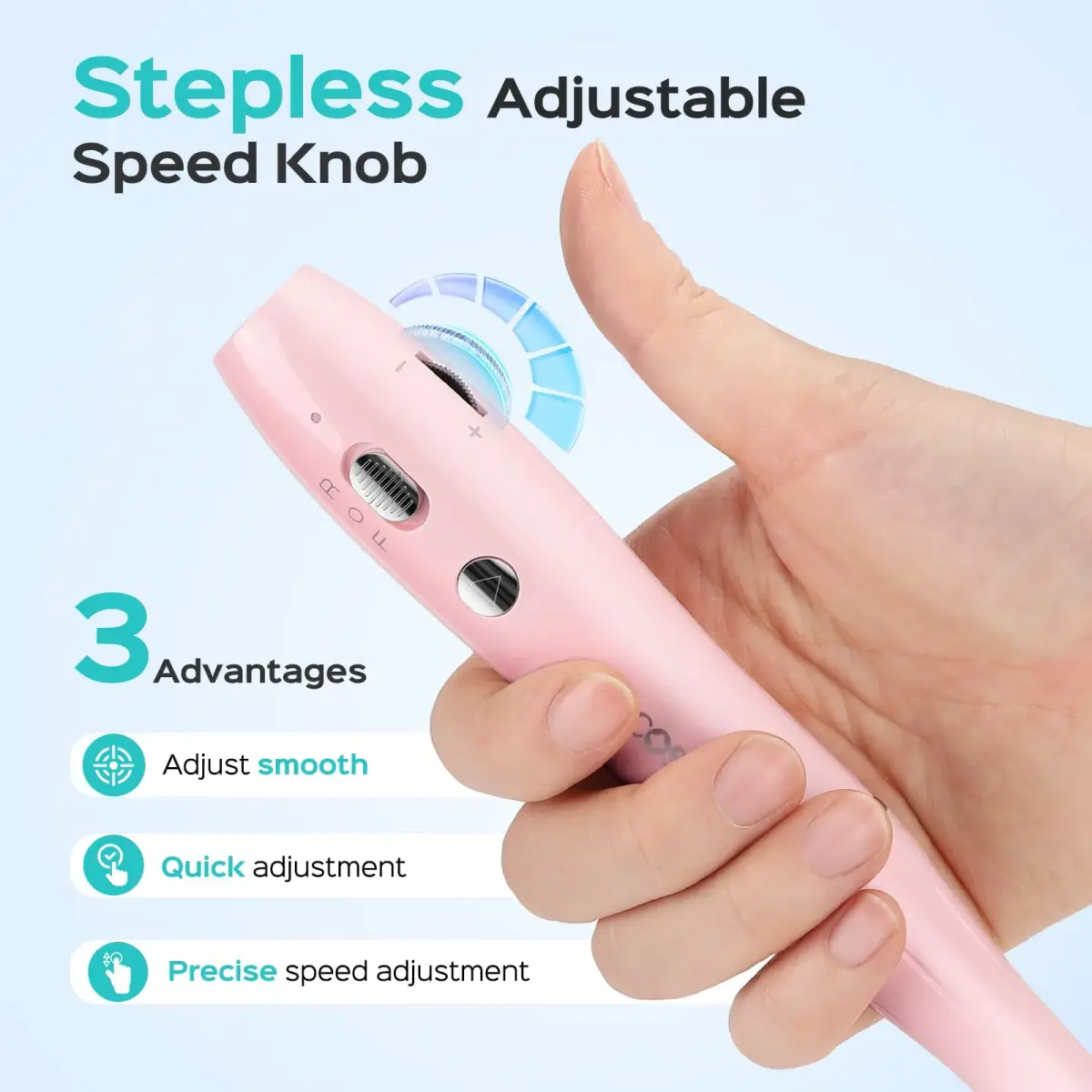 COSLUS C42 Cordless Nail Drill File with Stepless Precise Speed Control & USB-C Charging | 20000 RPM - view 3