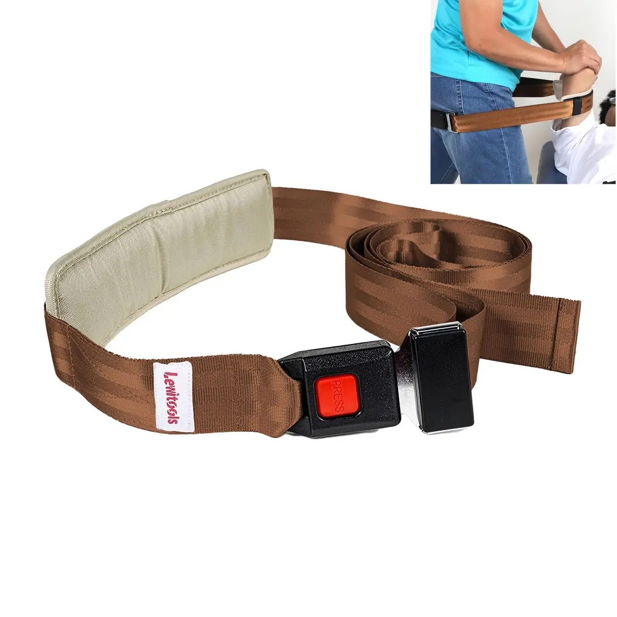 Lewitools Mobilization Belt with Adjustable Pad & Quick-Release Buckle | 300 cm (9.8 ft) Therapy Strap for Movement Practice - main product image
