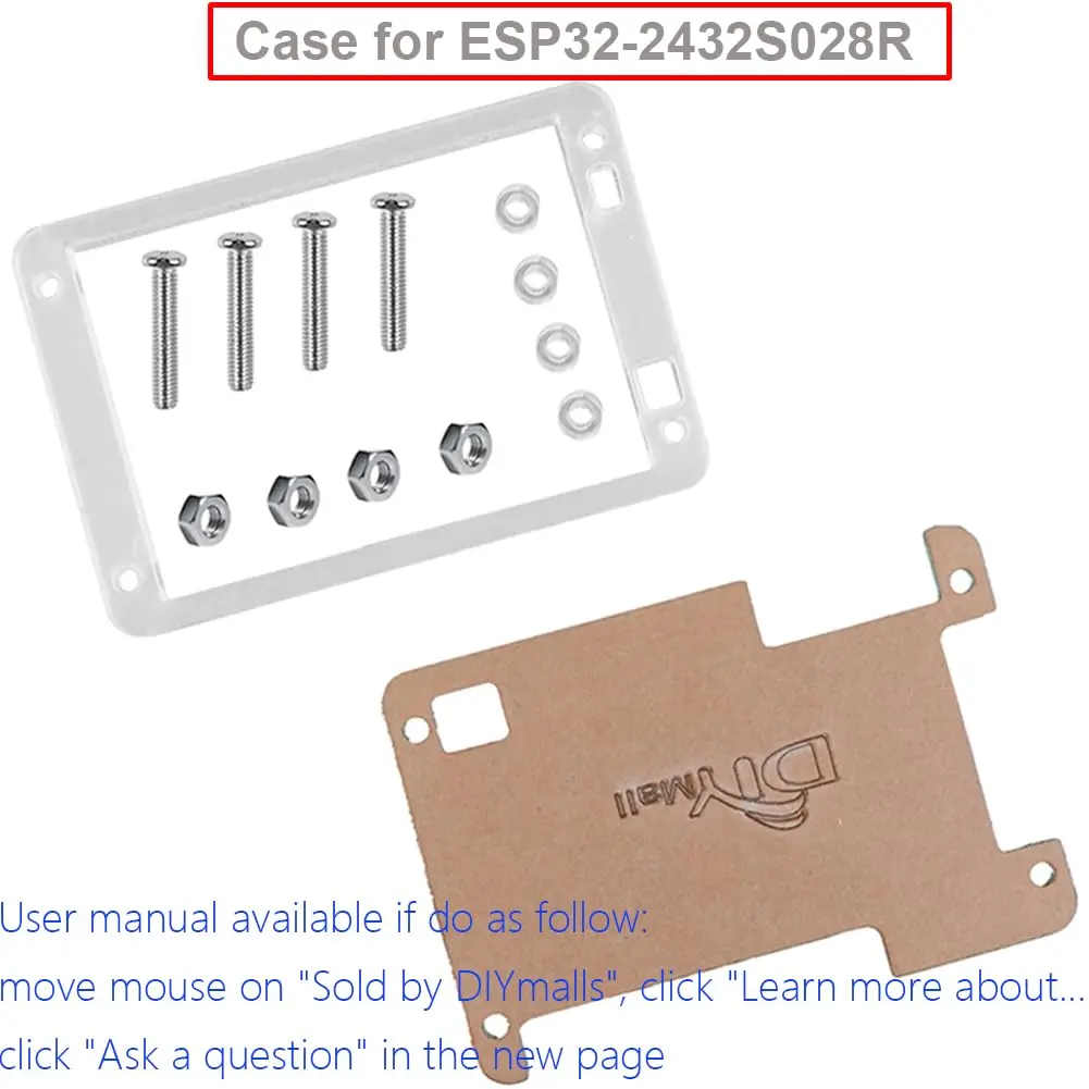 DIYmalls 2.8 inch ESP32-2432S028R Display Resistive Touchscreen LCD + Case | 320x240 TFT with 5V Power - view 4