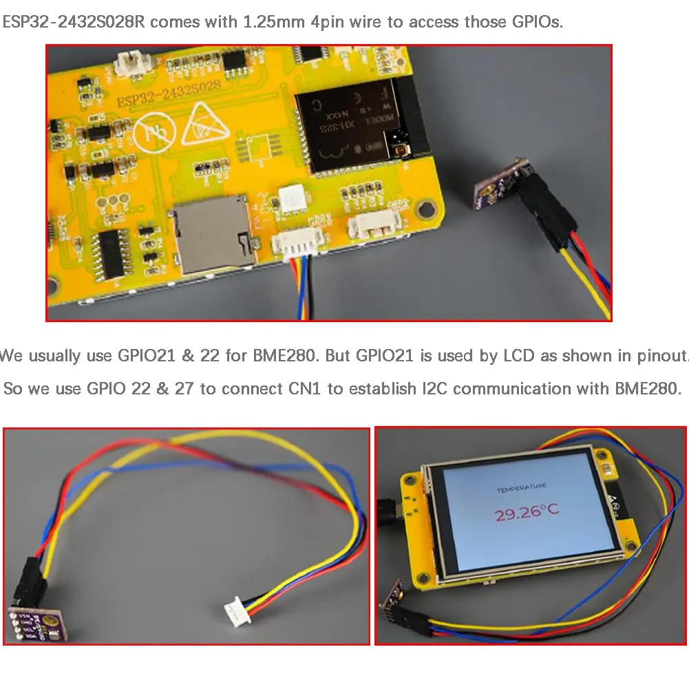 DIYmalls 2.8 inch ESP32-2432S028R Display Resistive Touchscreen LCD + Case | 320x240 TFT with 5V Power - view 5