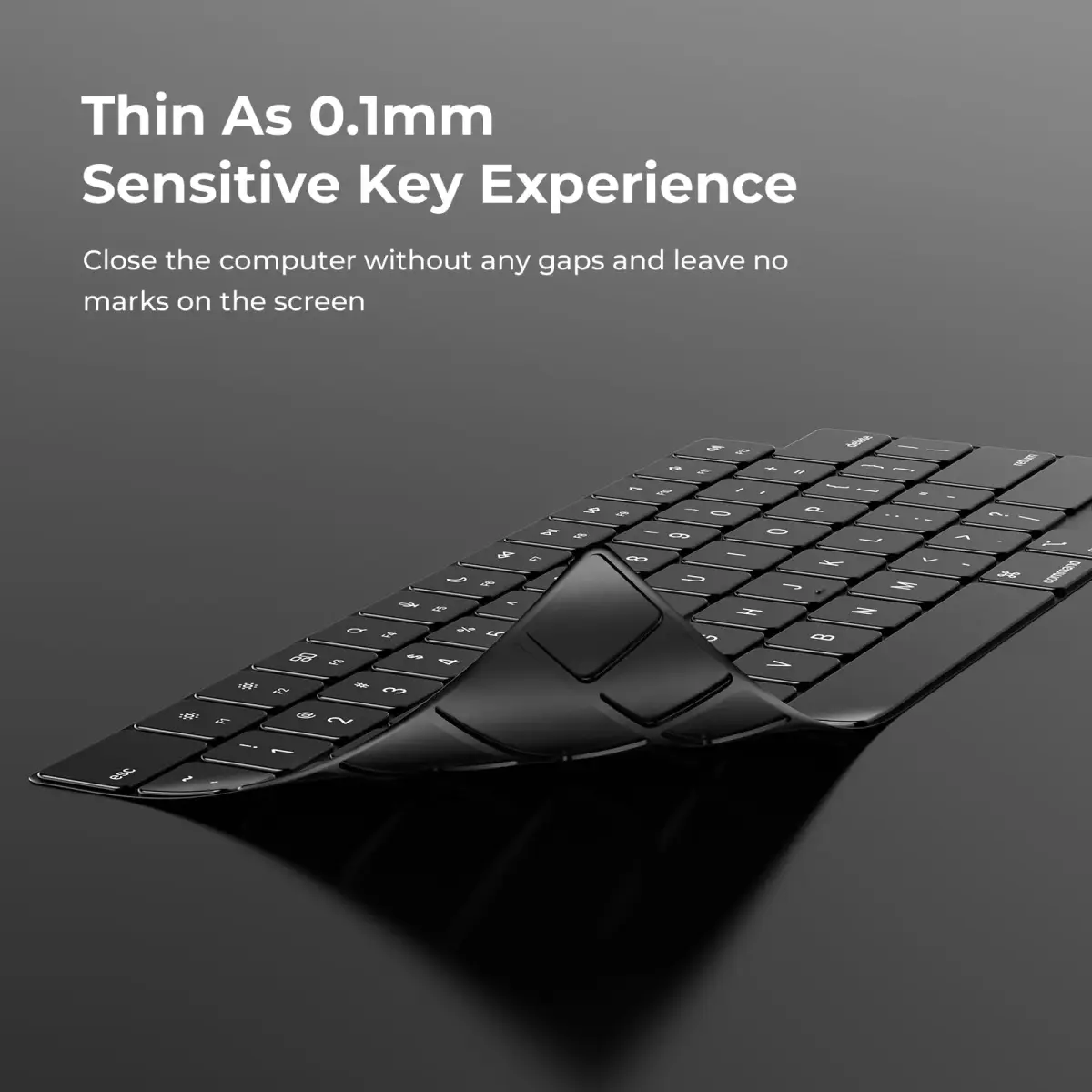 EooCoo Keyboard Cover for MacBook Pro 14/16, Air 13/15, Neo 13 Black Clear | Fits US Layout Models - view 2