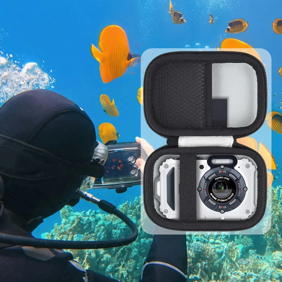 Aenllosi Hard Case for Kodak PIXPRO WPZ2 Rugged Digital Camera, White | Dustproof & Waterproof Protection - view 5