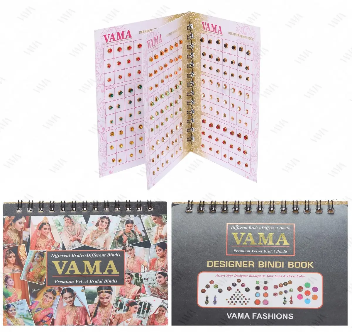 VAMA Multicolour Small Stone Indian Bindis Booklet 252 Pcs | Traditional Face Jewelry for Festivals & Parties - view 5