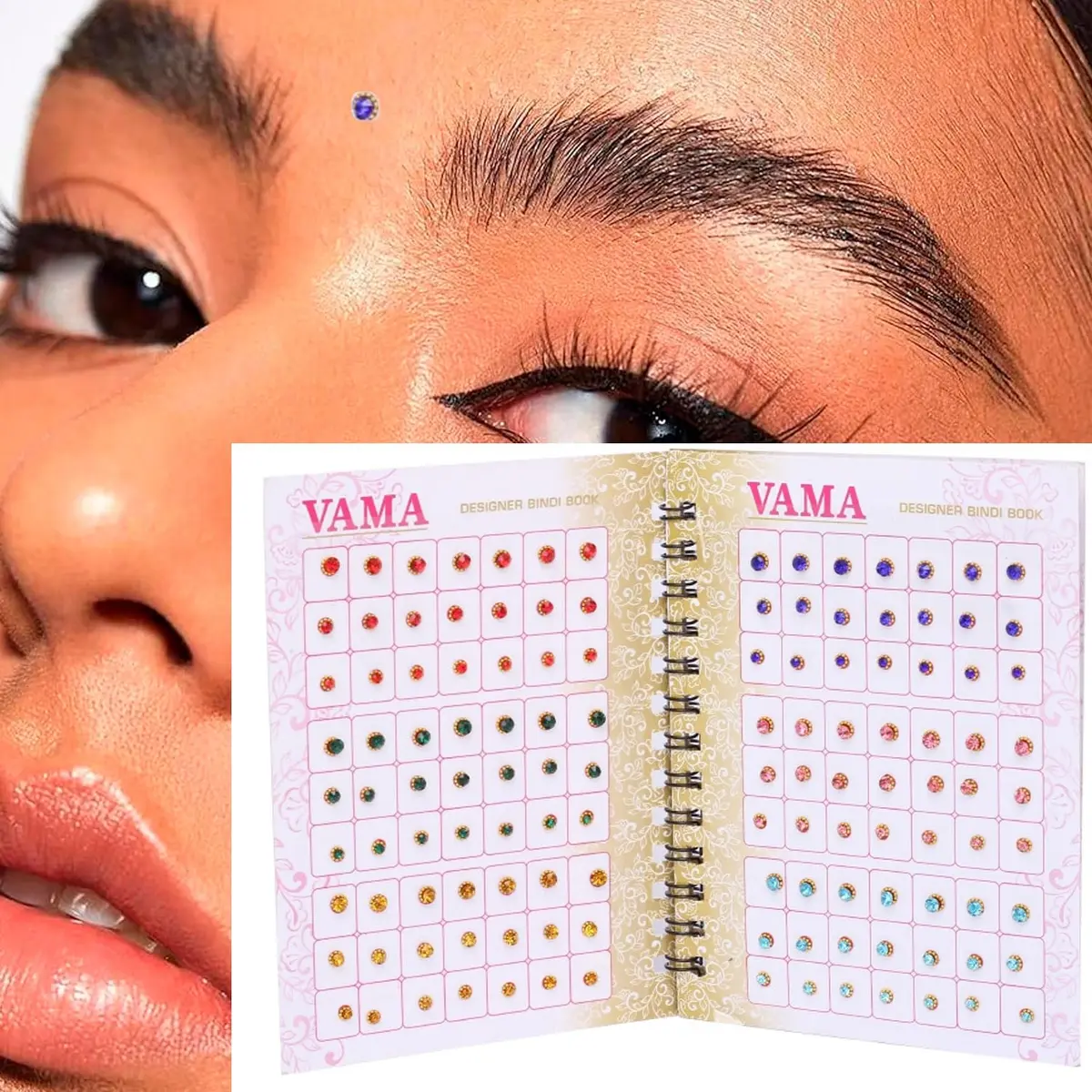 VAMA Multicolour Small Stone Indian Bindis Booklet 252 Pcs | Traditional Face Jewelry for Festivals & Parties - view 7