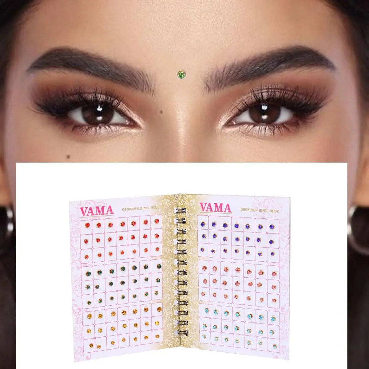 VAMA Multicolour Small Stone Indian Bindis Booklet 252 Pcs | Traditional Face Jewelry for Festivals & Parties - view 2