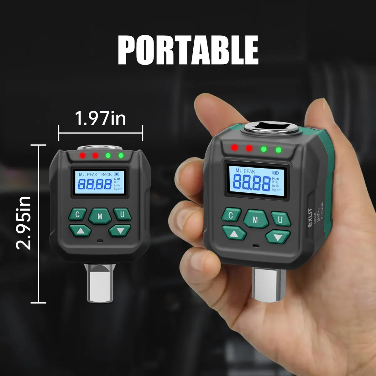XLIT 1/2" Digital Torque Wrench Adapter 4.4-147.5 ft-lb (6-200 Nm) | High-Accuracy Automotive Tool - view 6