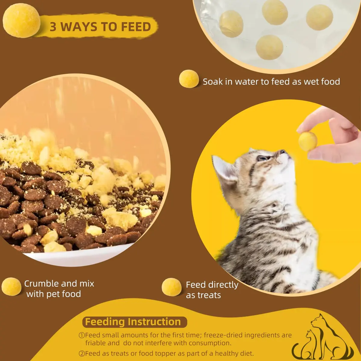 Hkpetty Freeze Dried Cats and Dogs Treats Quail Egg Yolk 1 Count | Natural Wholesome Pet Snack - view 4