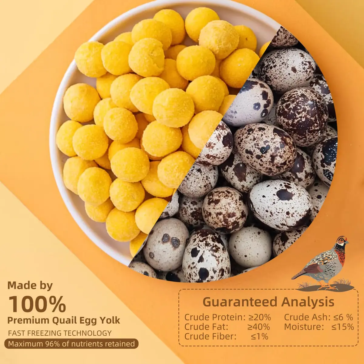 Hkpetty Freeze Dried Cats and Dogs Treats Quail Egg Yolk 1 Count | Natural Wholesome Pet Snack - view 3