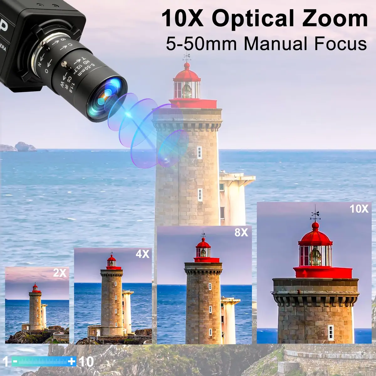 MMlove 8MP USB Camera 10X Optical Zoom | 30fps High Speed Support for PC & Mobile - view 4