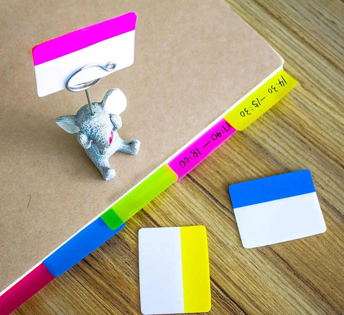 ELII 900 Pcs 2 Inch Sticky Index Tabs & 100 Pcs 0.5 Inch Tabs | Writable, Repositionable, 10 Neon Colors - view 4