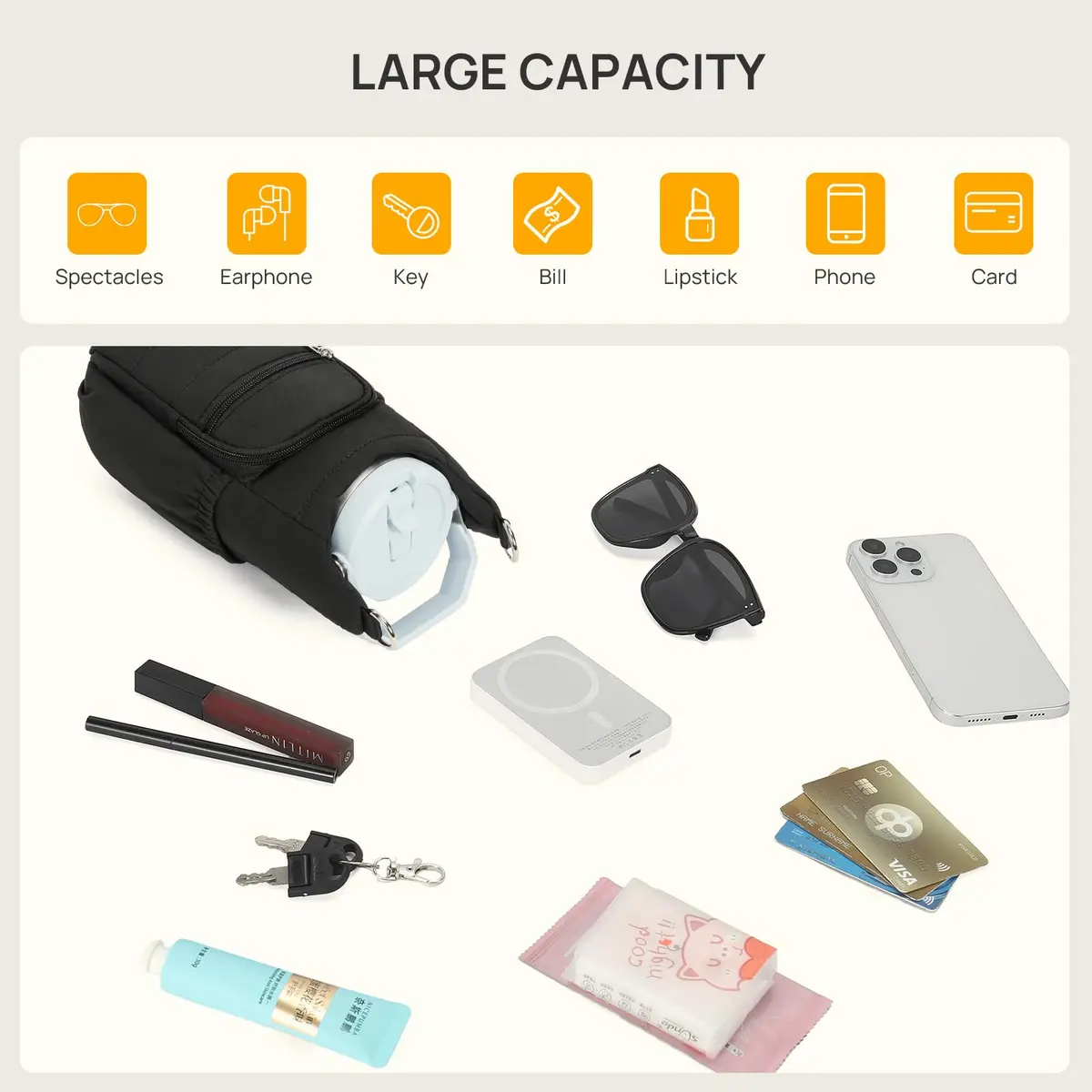 Telena Water Bottle Holder with Strap for Women | 40oz Capacity Waterproof Carrier - view 7