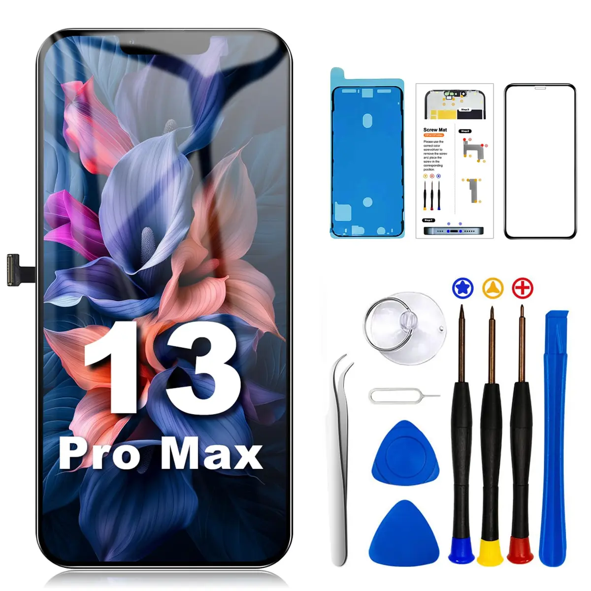 SIMDOG iPhone 13 Pro Max Screen Replacement Kit,6.7" Full HD | Compatible with A2484, A2641, A2644, A2645, A2643 - main product image