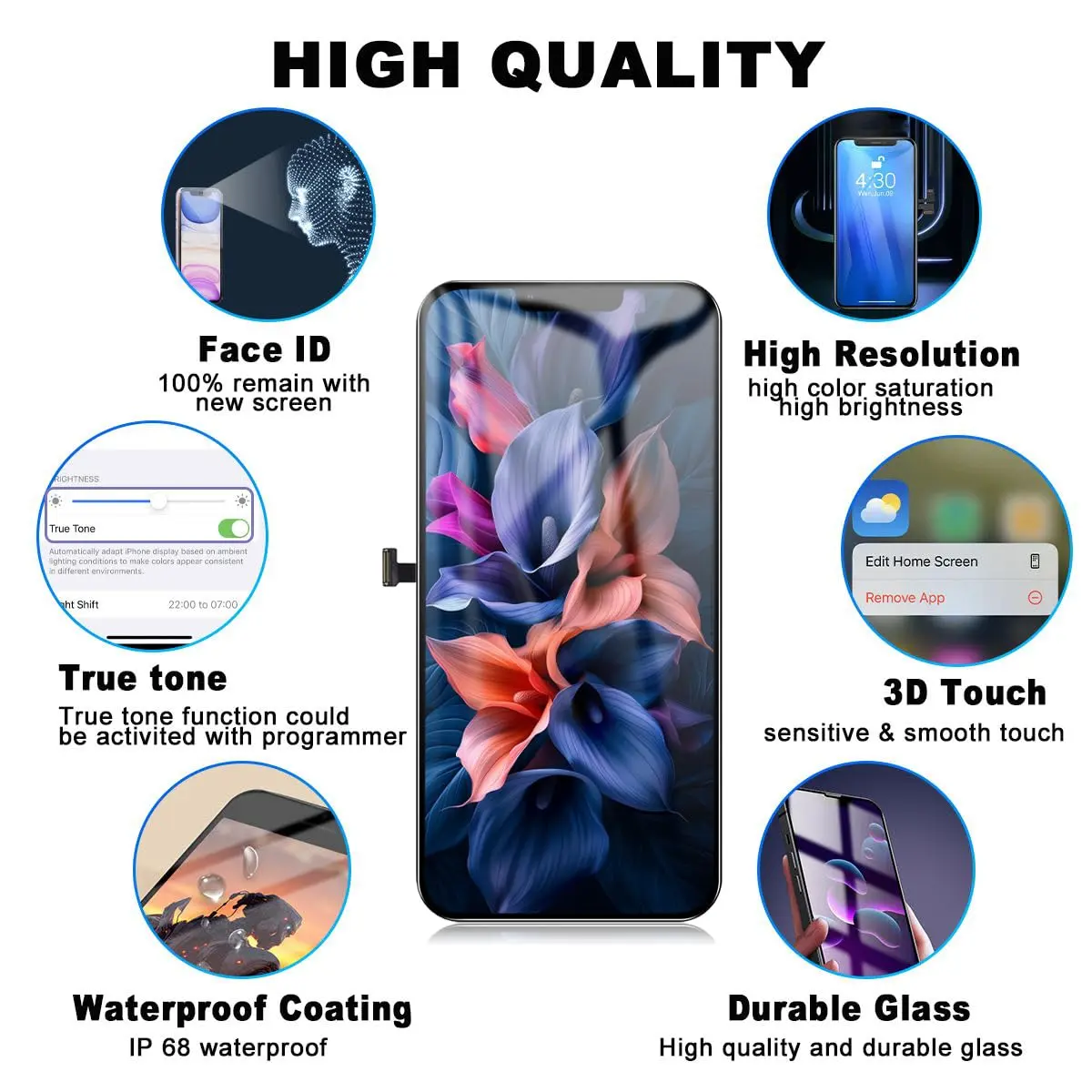 SIMDOG iPhone 13 Pro Max Screen Replacement Kit,6.7" Full HD | Compatible with A2484, A2641, A2644, A2645, A2643 - view 4