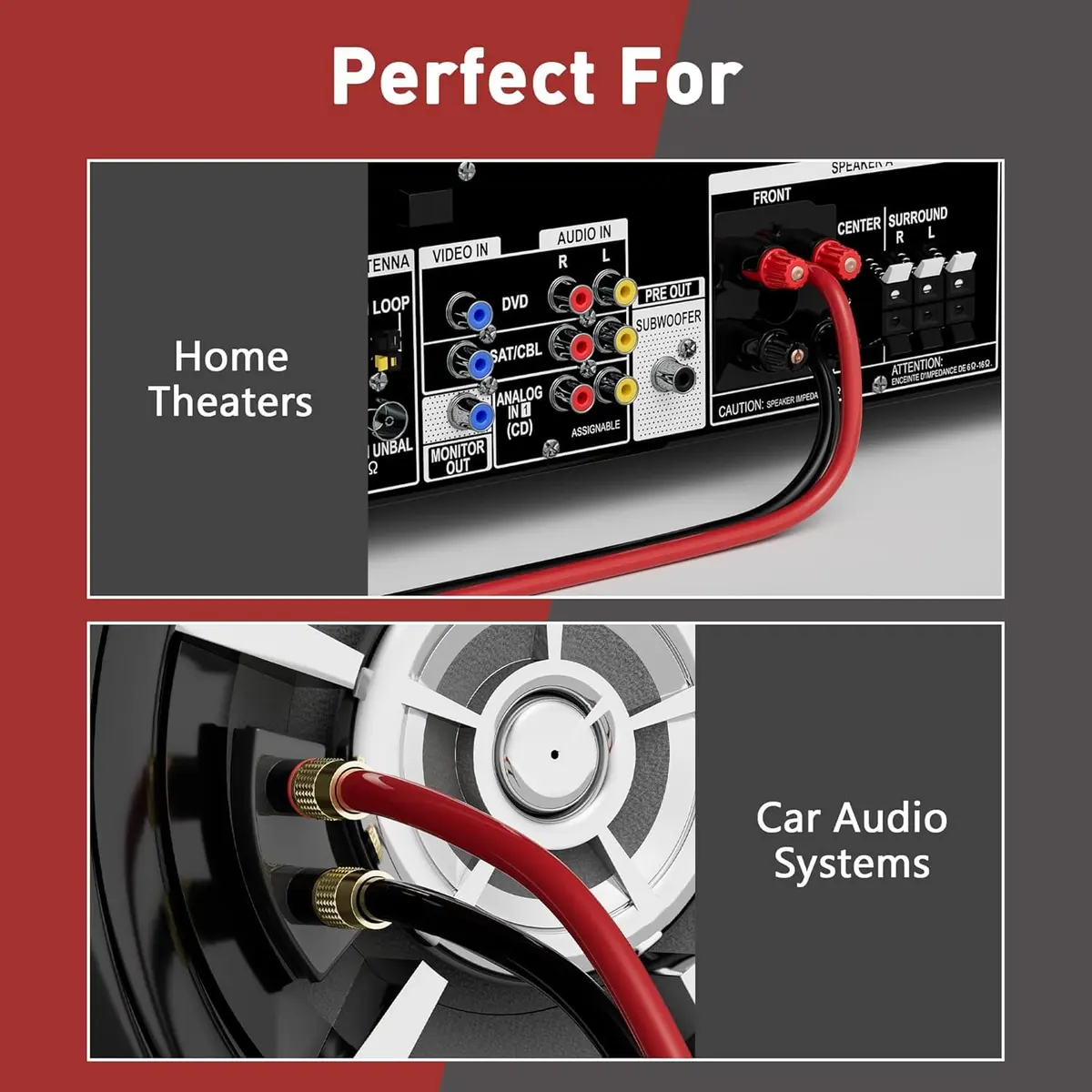 HiFind 12/2 Gauge 15 FT Red Black Hookup Electrical Wire Cable | 12V/24V DC, Flexible Speaker Wire for Car & Home - view 6