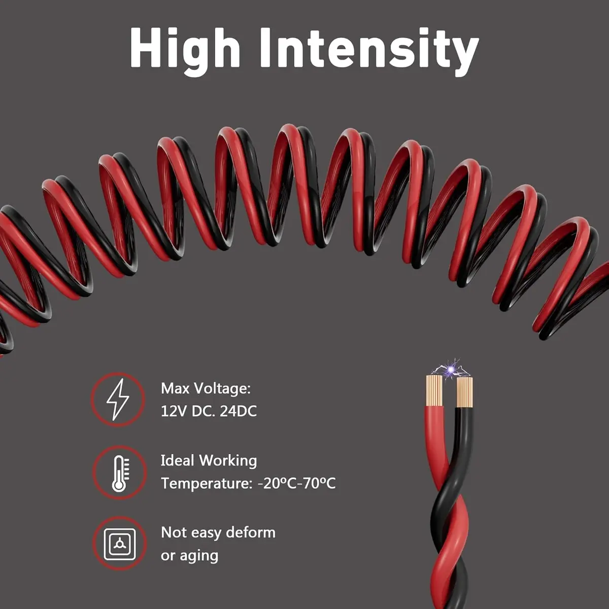 HiFind 12/2 Gauge 15 FT Red Black Hookup Electrical Wire Cable | 12V/24V DC, Flexible Speaker Wire for Car & Home - view 2