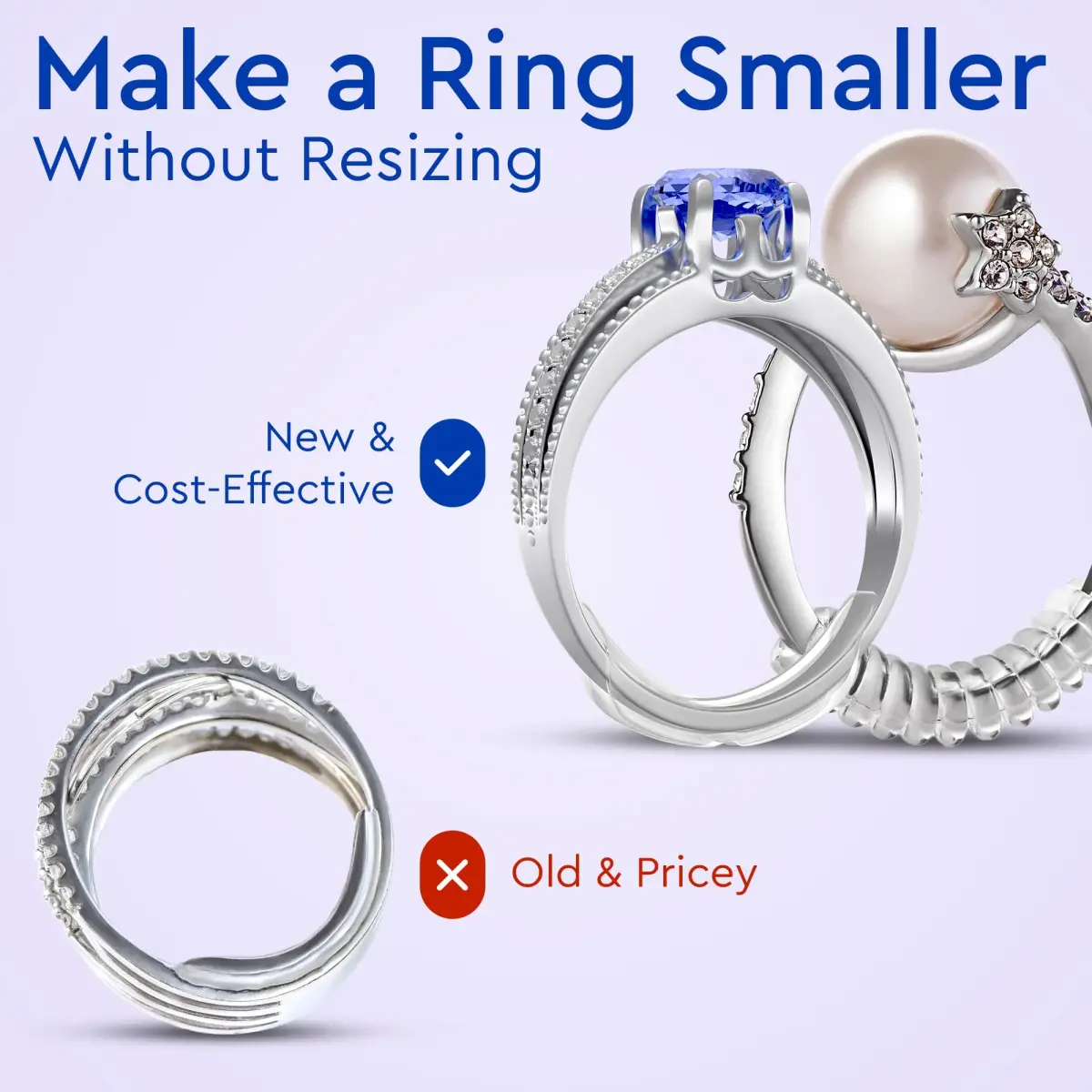 5 STARS UNITED Ring Sizers for Loose Rings - 15-Piece Kit with US Sizes 1-17 Gauge & Adjusters | Secure Fit for All Rings - view 8