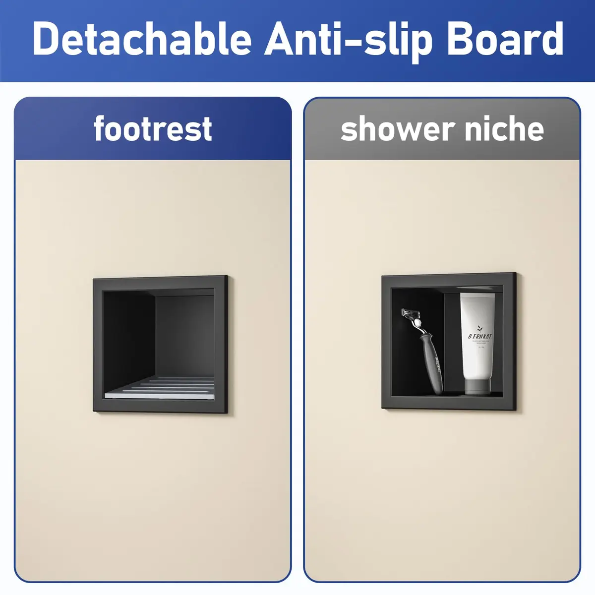 Bernkot Shower Niche, Wall Shower Stool Niche for Bathroom | Rust-Resistant Stainless Steel, Easy Maintenance, Space-Efficient - view 6