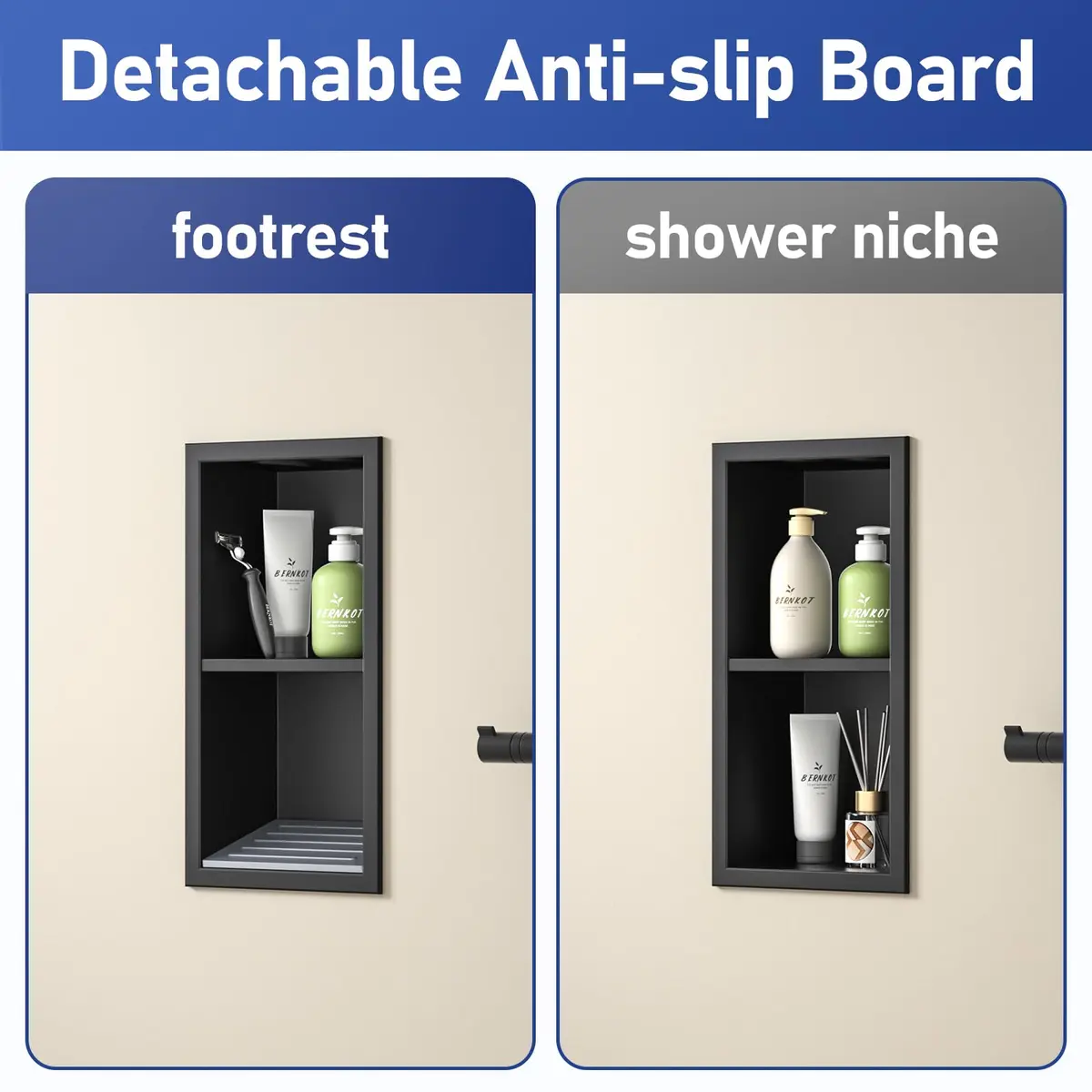 Bernkot Shower Niche, Wall Recessed Shelf for Bathroom 30.4cm x 15.2cm | Rust-Resistant Stainless Steel - view 3