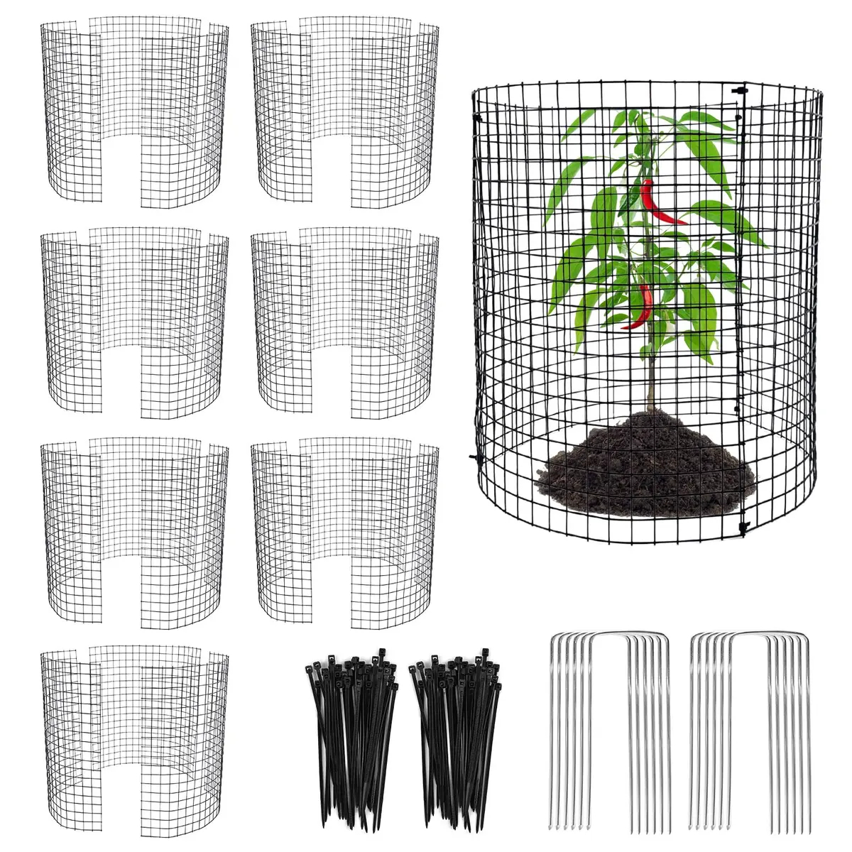 YEXEXINM Metal Plant Protector 12'' x 12'' | Garden Animal Barrier for Small Plants - main product image