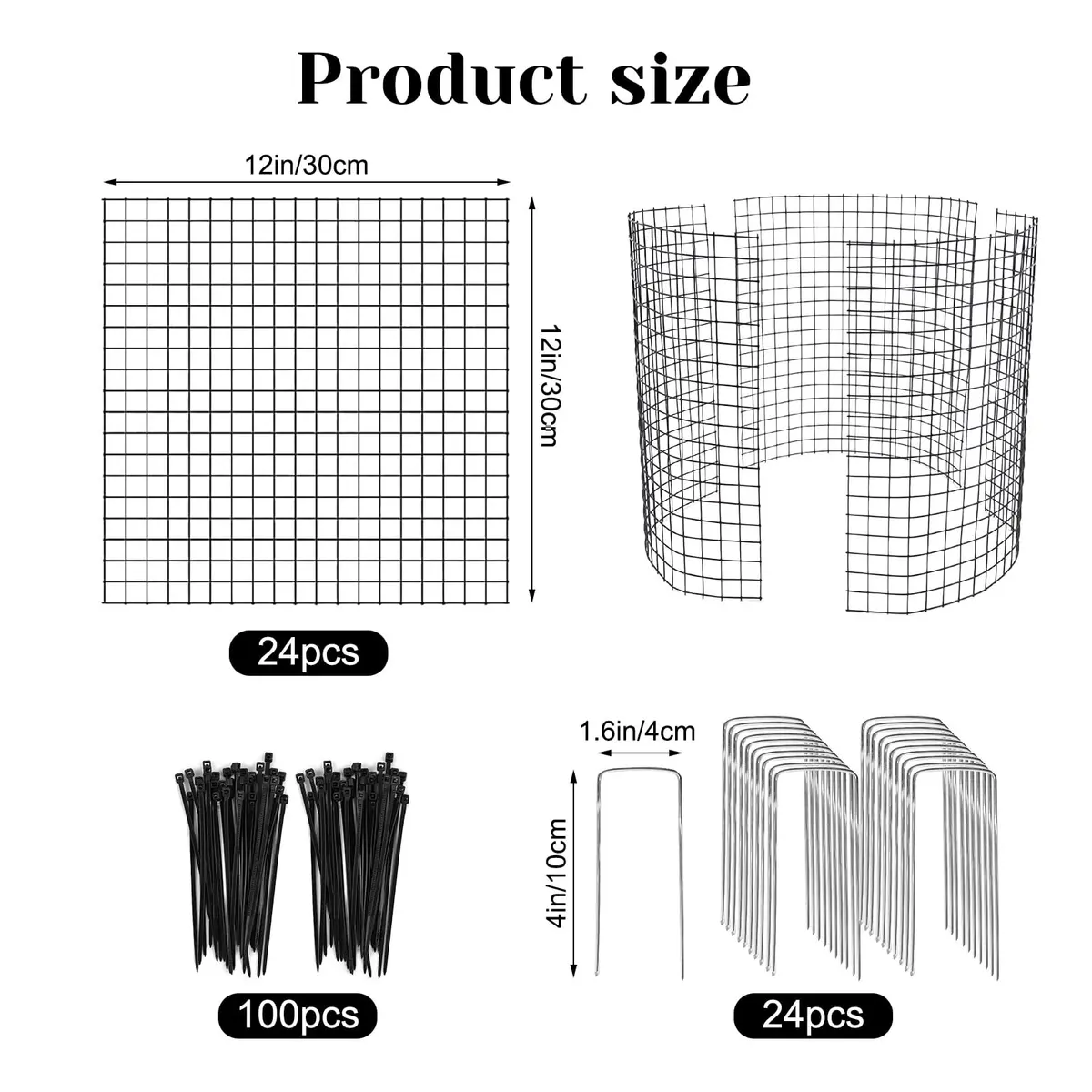 YEXEXINM Metal Plant Protector 12'' x 12'' | Garden Animal Barrier for Small Plants - view 2