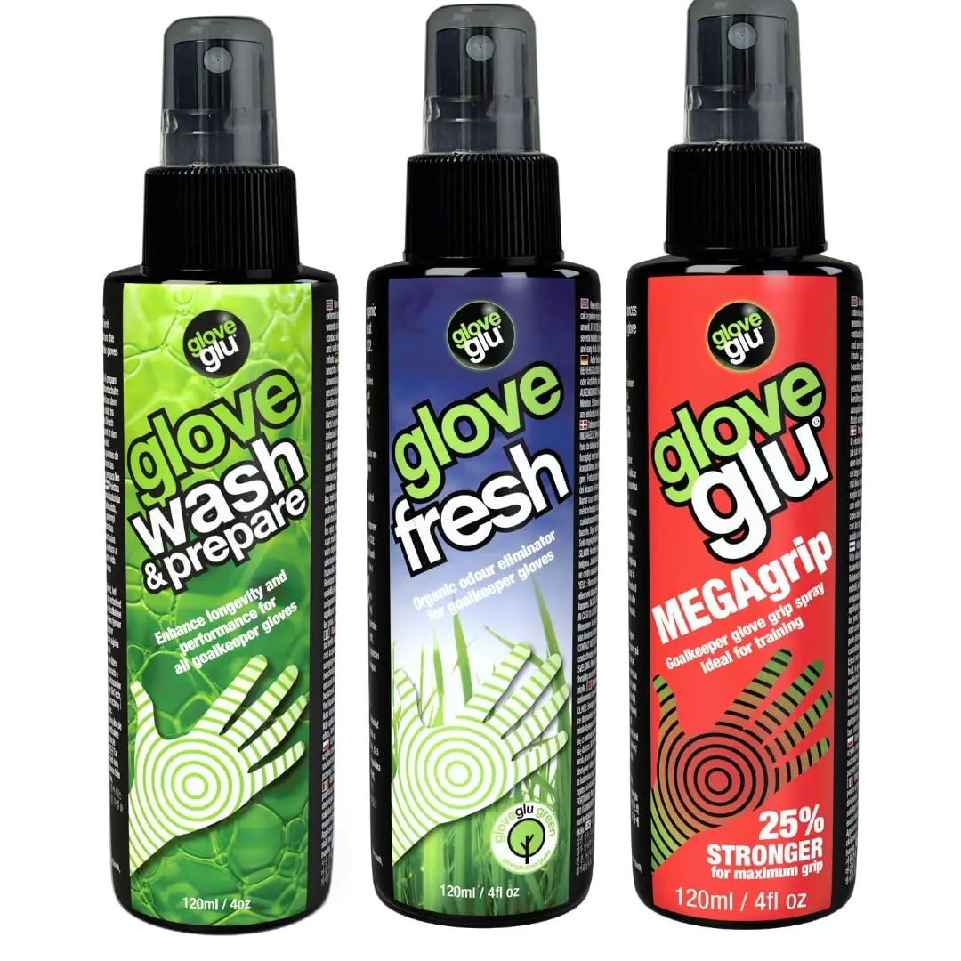 gloveglu Glove Care System Bundle | Premium Wash, Fresh Deodorizer & MEGAgrip Spray 4.05 fl oz Each | Goalkeeper Glove Cleaning & Grip Revival System (Pack of 3) - view 2