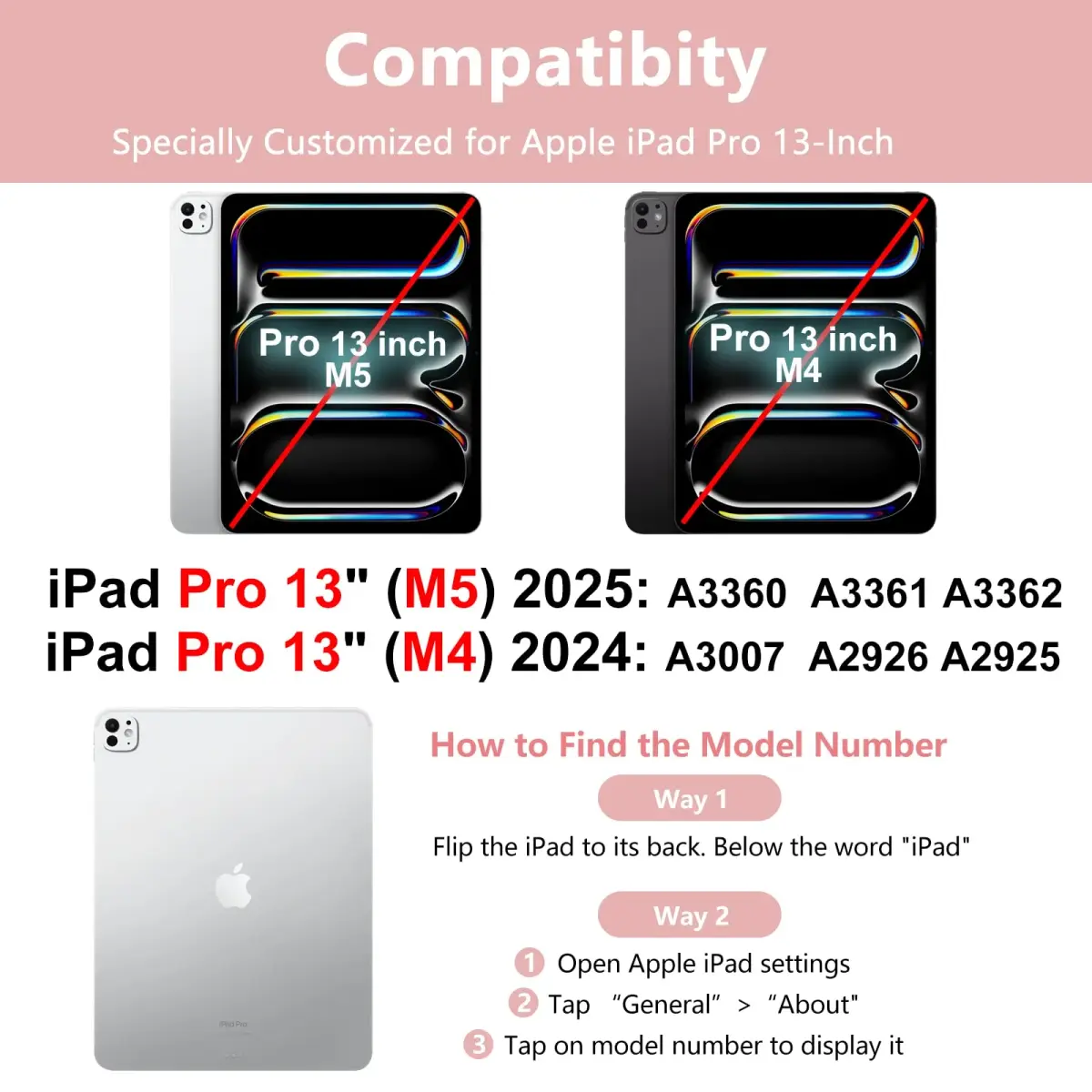 aMZCaSE iPad Pro 13-inch Case with Keyboard (M5/M4) 2025/2024, Detachable Bluetooth Keyboard Folio with Pencil Holder, Light Pink - view 2