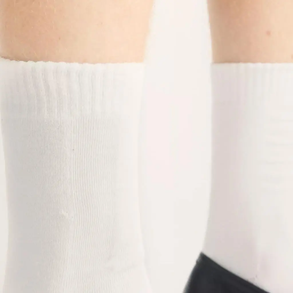 Dr. Martens Unisex Double Doc Sock, White Organic Cotton Blend, M/L | Casual Crew Socks - view 2