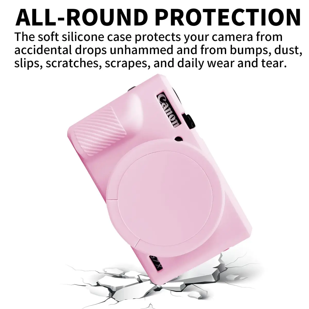 Easy Hood Pink Silicone Camera Case for Canon G7X Mark III | 4.9cm x 14.5cm x 6.5cm - view 4