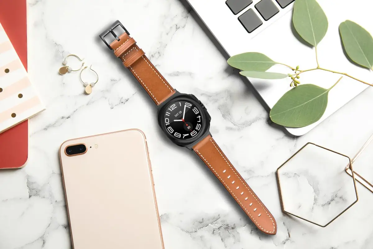 Olytop Leather Watch Band for Samsung Galaxy Watch Ultra 2/1 47mm | Fits 5.9"-8.1" Wrists - view 5