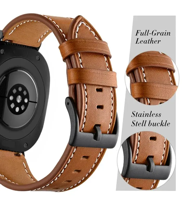 Olytop Leather Watch Band for Samsung Galaxy Watch Ultra 2/1 47mm | Fits 5.9"-8.1" Wrists - view 3