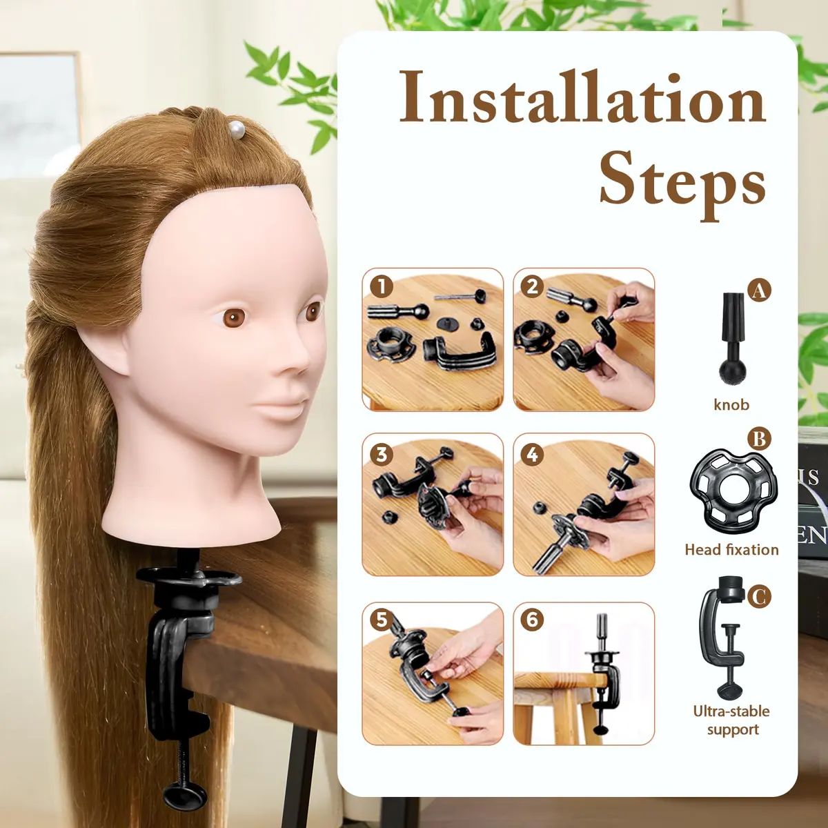 Neverland Beauty & Health 28" Mannequin Head with 80% Real Human Hair for Makeup Practice Head | Salon & Training Tool - view 7