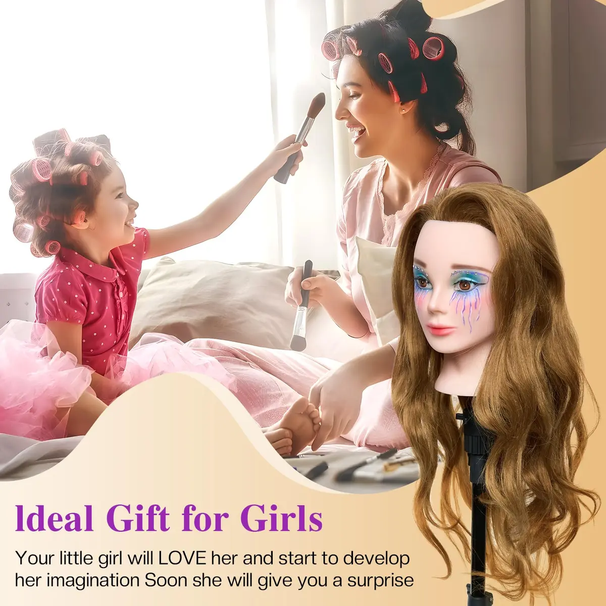 Neverland Beauty & Health 28" Mannequin Head with 80% Real Human Hair for Makeup Practice Head | Salon & Training Tool - view 9