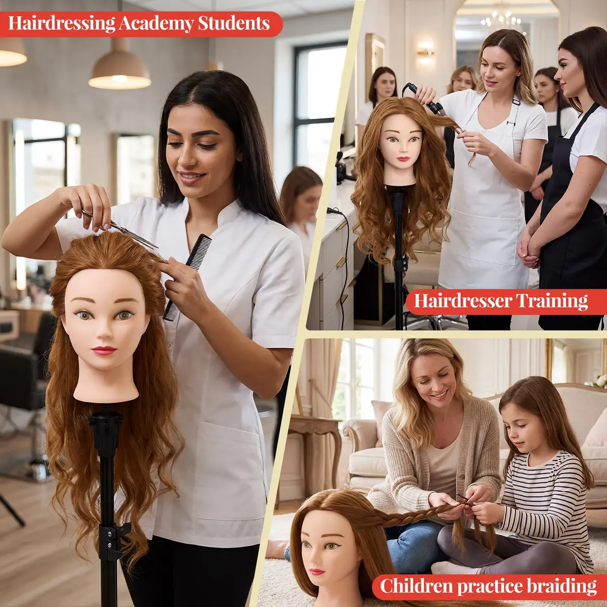 Neverland Beauty & Health Mannequin Head with 80% Human Hair 26 Inch | Salon & Cosmetology Practice - view 6