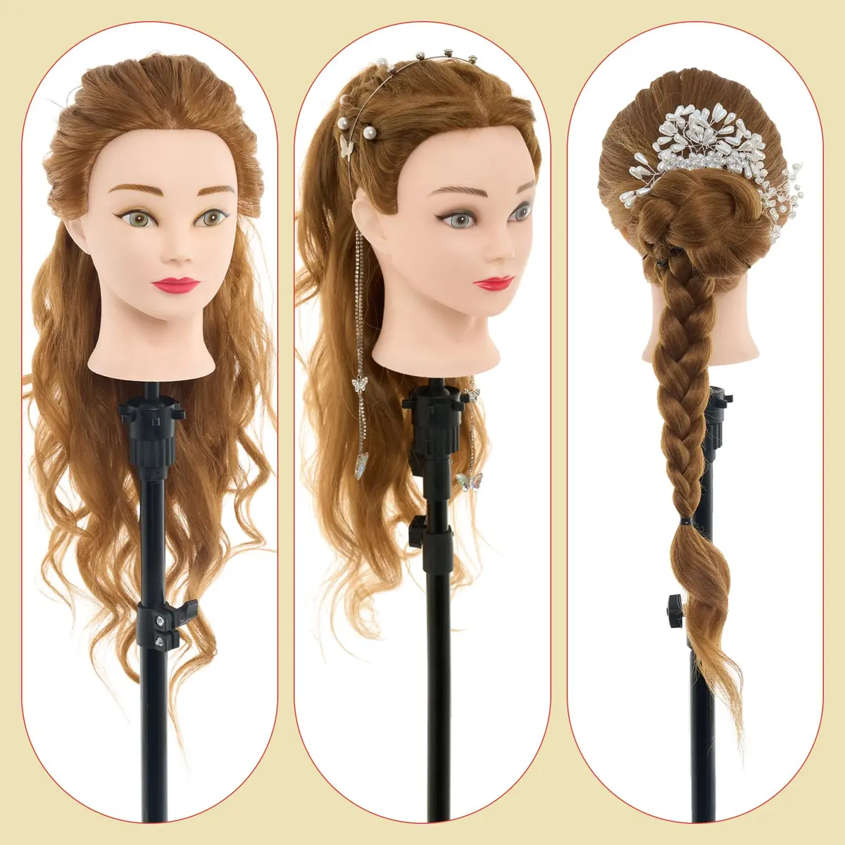 Neverland Beauty & Health Mannequin Head with 80% Human Hair 26 Inch | Salon & Cosmetology Practice - view 4