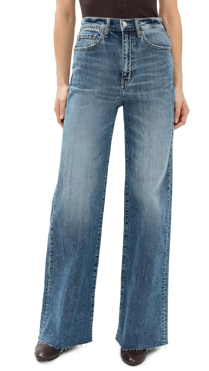 DAZE Women's Far Out Jeans, 28 | High-rise Wide Leg in Stunner with Structured Fit - main product image